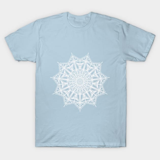 Classy White Mandala Pattern Design T-Shirt by TANSHAMAYA